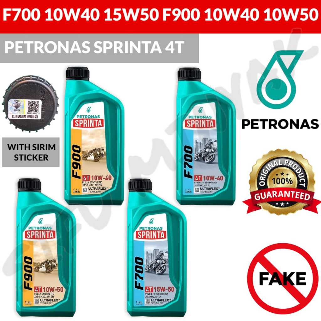 PETRONAS SPRINTA 4T F700 10W40 15W50 F900 10W40 10W50 1.2L น้ํามันเครื่อง MOTORCYCLE MINYAK HITAM มอ