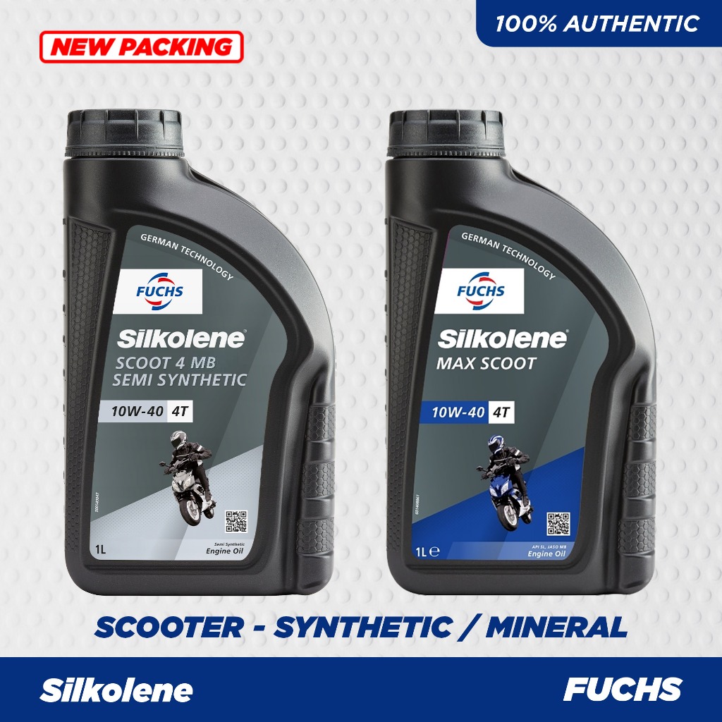FUCHS SILKOLENE SCOOT 4 MB 10W40 Synthetic / MAX SCOOT 10W40 น้ํามันเครื่อง (1l) สกู๊ตเตอร์