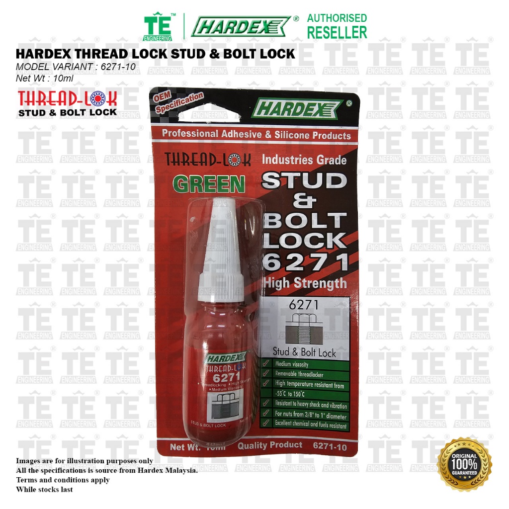 HARDEX Thread Lock Stud & Bolt Lock - 10ml ( 6271-10 )