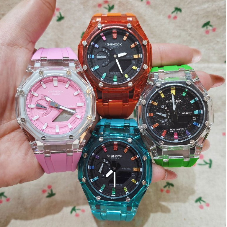 GA-2100AP ACYLIC BEZEL CUSTOM ANALOG-DIGITAL WATCH SERIAL