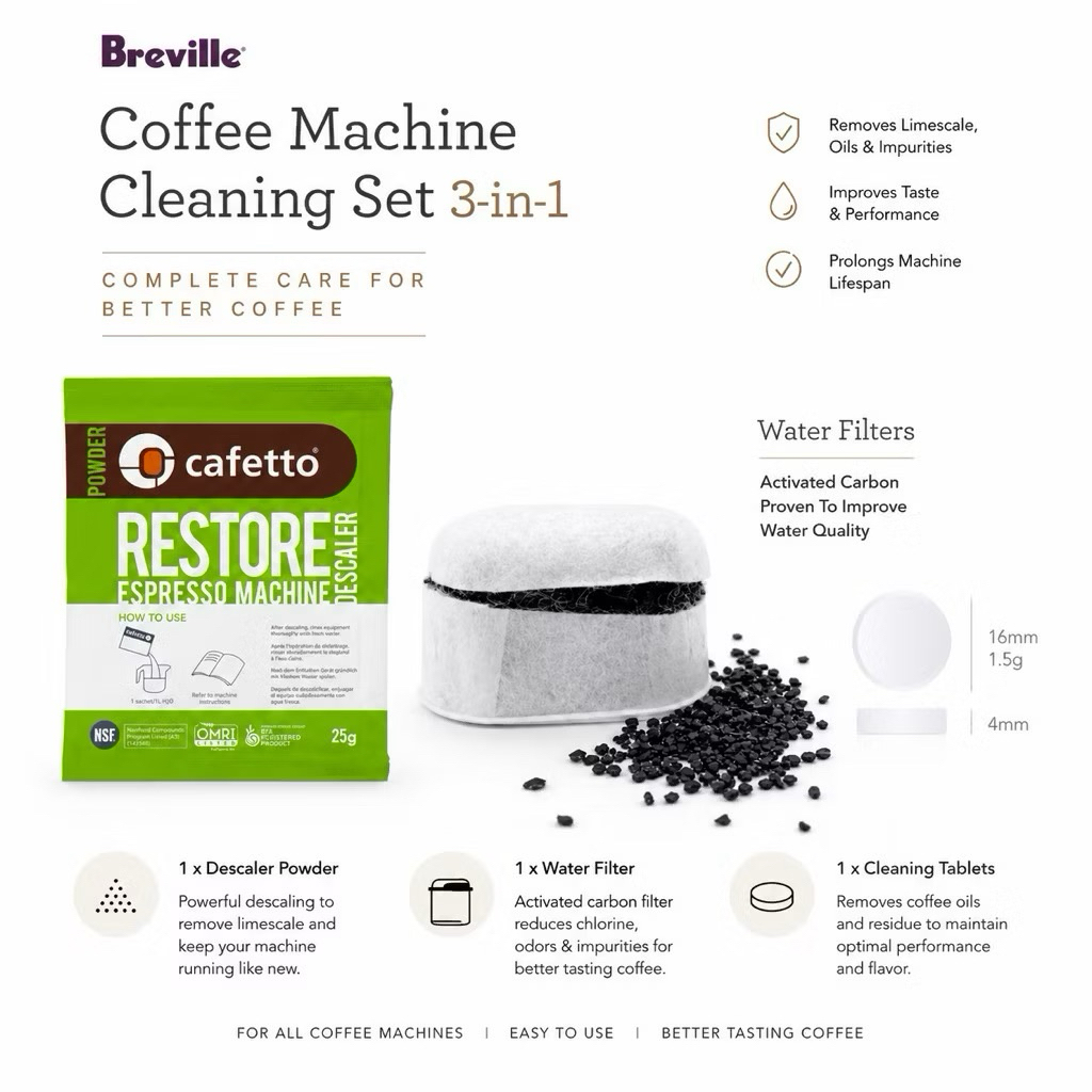 ชุดทําความสะอาดเครื่อง Breville 3in1 สําหรับ Breville Bes820 , Bes840 , Bes870 , Bes920