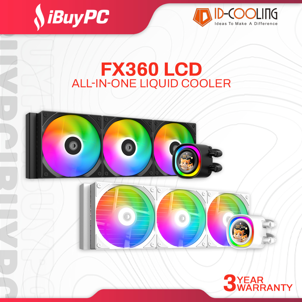 ID-COOLING FX360 LCD ARGB 360mm CPU AIO Liquid Cooler (สีดํา/ขาว)