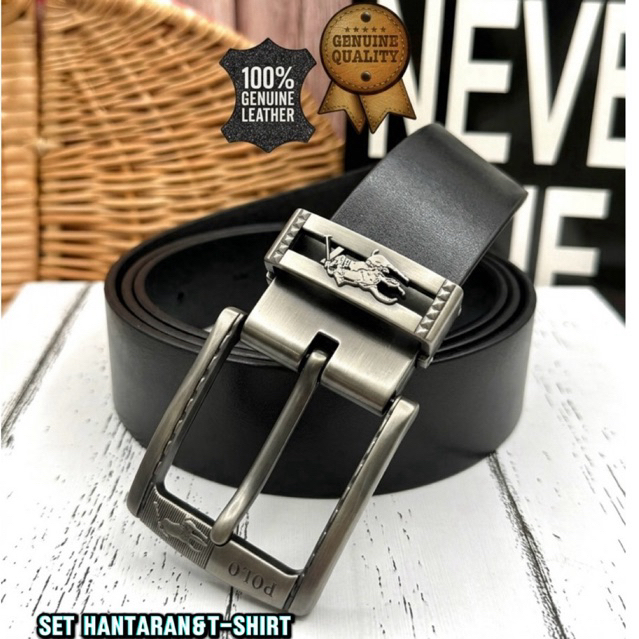 115-130CM LEATHERT•[ POLO CLUB ]•LEMBU LEATHER WAIST STRAP 115-130 CM WAIST STRAP สําหรับผู้ชาย