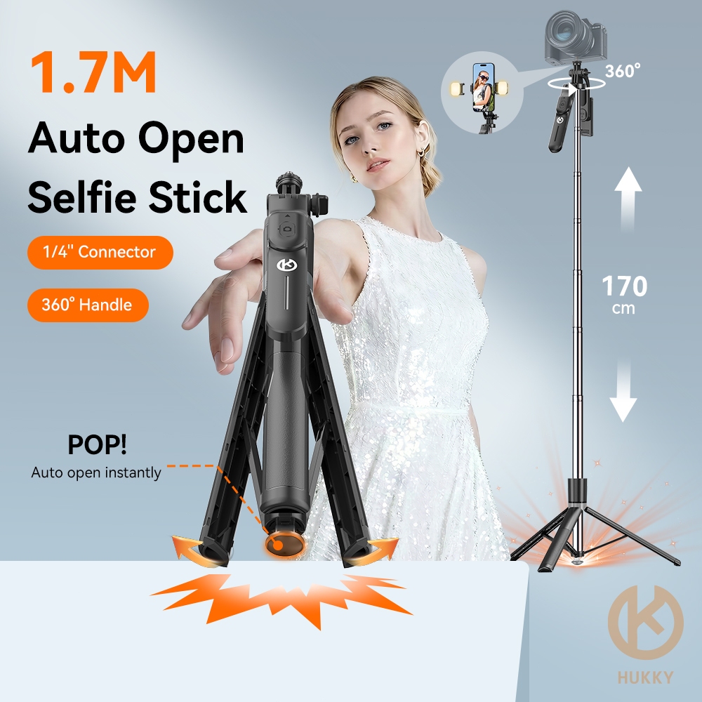 TNW F06 Selfie Stick ขาตั้งกล้องสําหรับโทรศัพท์ 1700 มม.ขาตั้งกล้องแบบพกพาสําหรับ IOS Android Vlog L