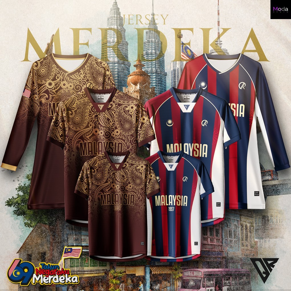 P2 Jersey Merdeka Microfiber Family Set 2026 / 8 Jenis Design Berbeza / Saiz S - 10XL