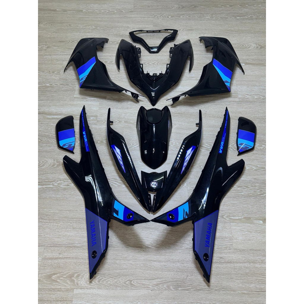 ชุดฝาครอบ YAMAHA NVX / AEROX 155 V2 สีดํา สีฟ้า|สติ๊กเกอร์ SET 2024 ABS EDITION (47)