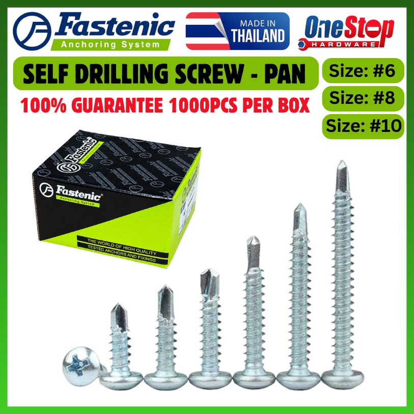 (1000 ชิ้น/กล่อง) FASTENIC PAN HEAD SELFFING SCREW/SCREW SHERA/SKRU SHERA/SCREW BESI