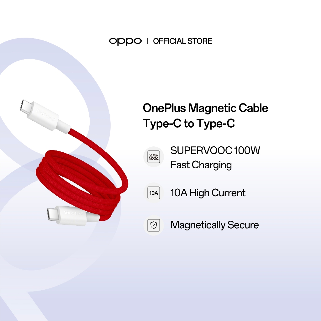 OnePlus สายแม่เหล็ก Type-C ถึง Type-C 10A 1.2M
