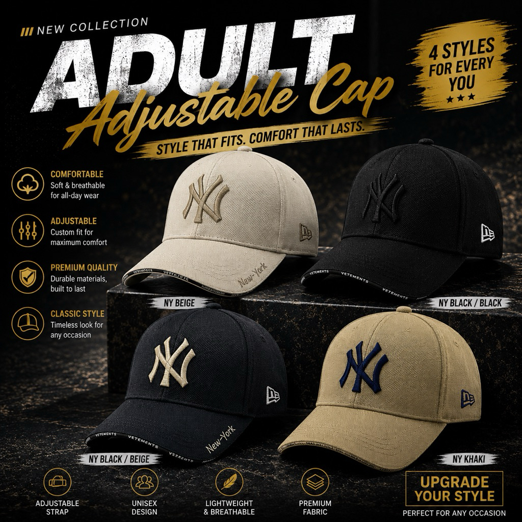 ️Unisex Adustable Caps Topi lelaki NY หมวกแก๊ปคู่รัก แฟชั่น NY Hip hop Hat Mens Womens hat lelaki pl