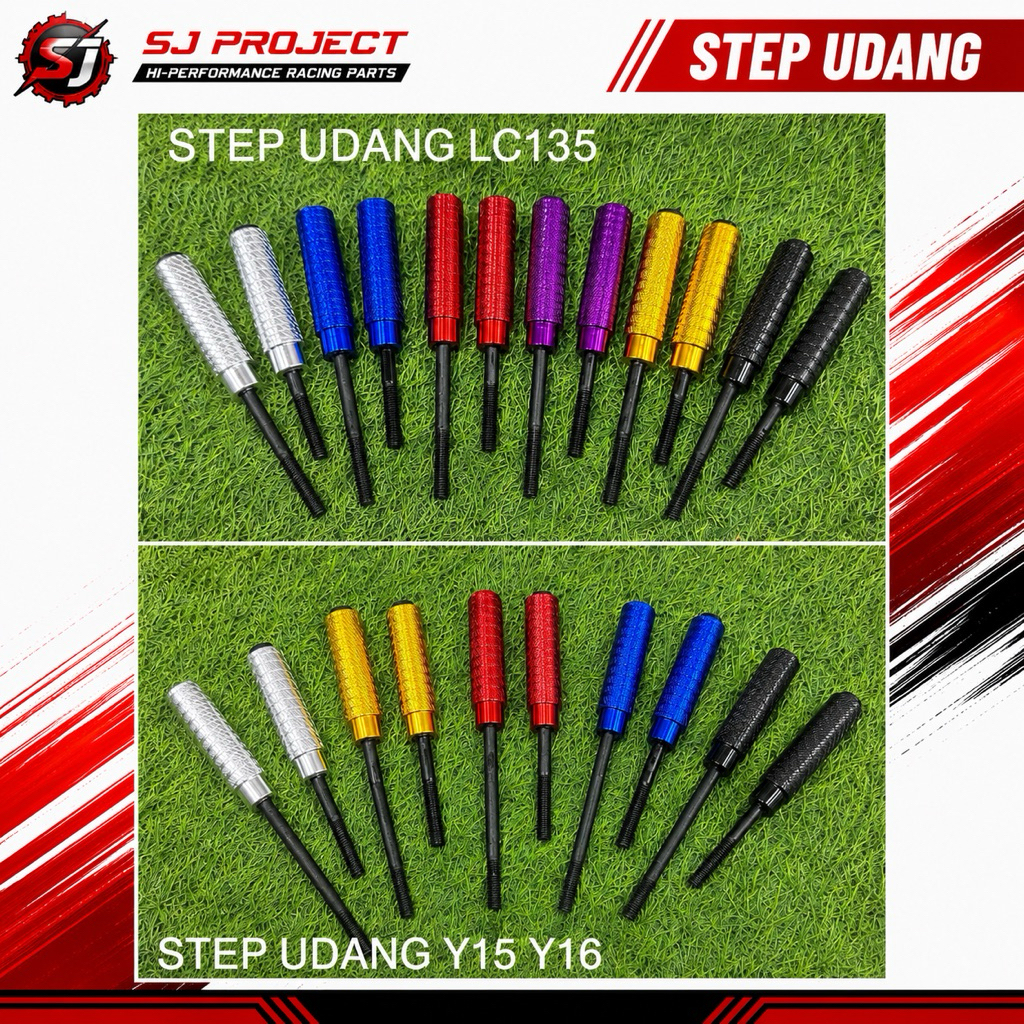 Step Tunduk Udanak CNC FOOTREST ENGINE LC135 V1- V8 Y15ZR Y16ZR Step Totok PNP SEPASANG คุณภาพดี