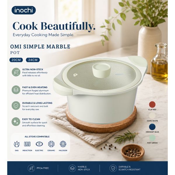 OMI SIMPLE MARBLE POT 20CM - 24CM