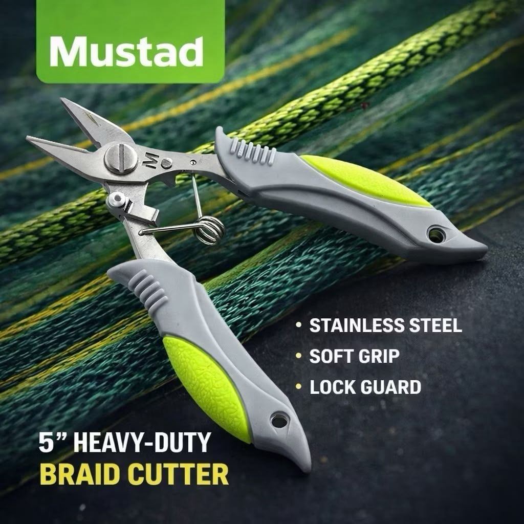 MUSTAD 5 BRAID CUTTER ตกปลา PLIER สแตนเลส