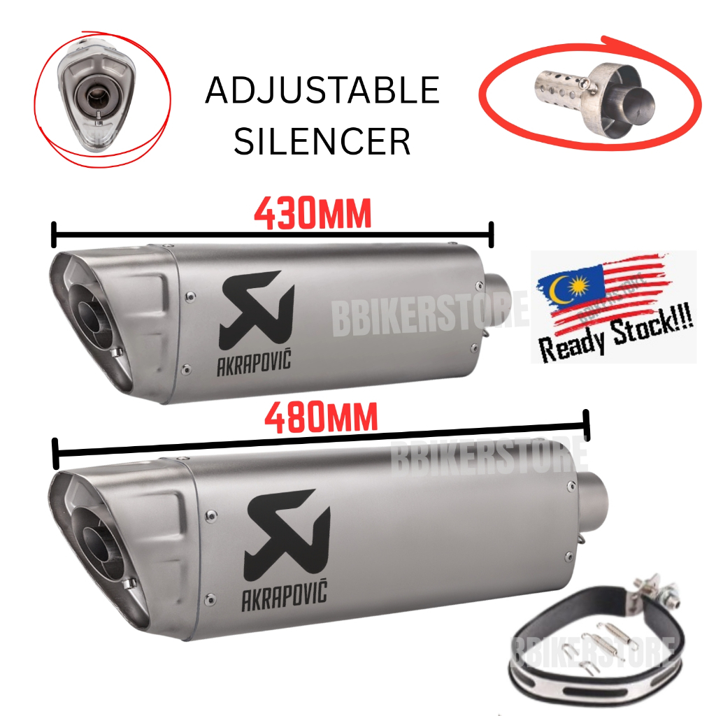 51MM Inlet universal Muffler Pipe เฉพาะท่อไอเสีย Akzos ท่อ Akrapovic R1M R9 430mmR10 480 มม. EKZOS E