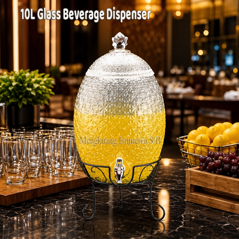 10 L QUALITY GLASS BEVERAGE DISPENSER พร้อมขาตั้ง SE11610
