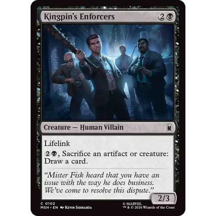 MTG: (MSH) C 102 - การ์ดเดี่ยวผู้บังคับใช้ของ Kingpin Marvel Super Heroes