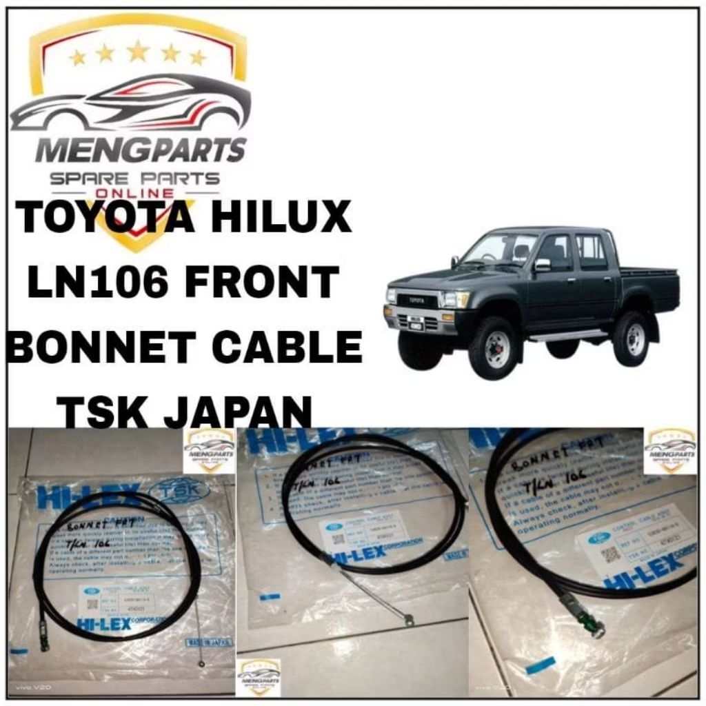 TSK TOYOTA HILUX LN65 LN106 LN107 FRONT BONNET CABLE 53630-89114-D