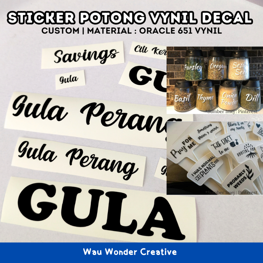 สติกเกอร์ Potong Vynil Decal Oracle สติกเกอร์ป้ายสติกเกอร์ Vynil สติกเกอร์ Dapur สติกเกอร์ตัด