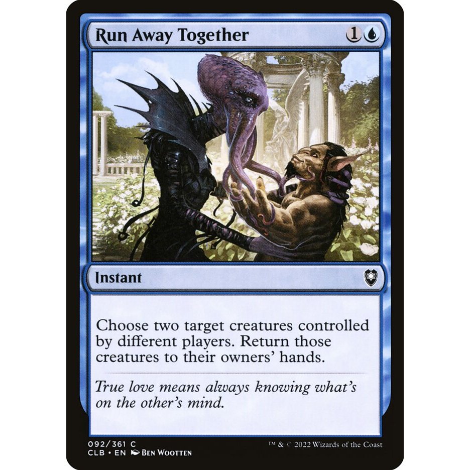 MTG: (CLB) C 092 - Run Away Together การต่อสู้การ์ดเดี่ยวสําหรับประตูของ Baldur