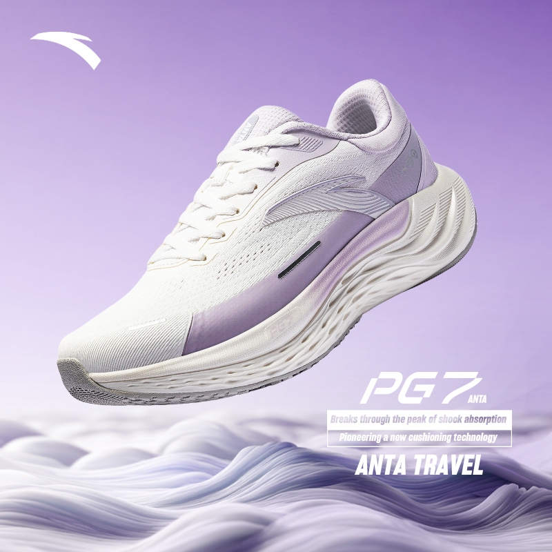 ANTA Women PG7 Travel Running Shoes 1226B5546R-3 -สีม่วง (Kasut Larian/Kasut Joging Perempuan PG7)