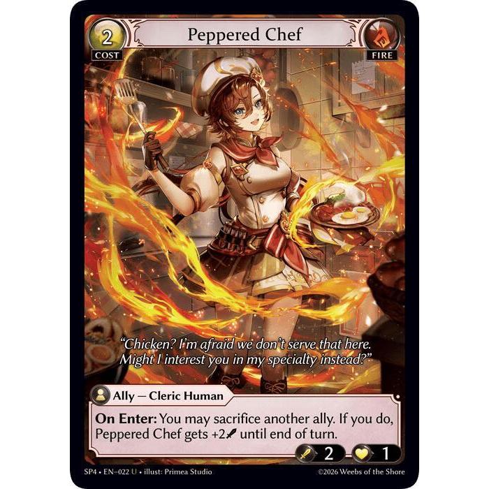 💥 Grand Archive TCG | เชฟพริกไทย (ยู) | EN-022 การ์ดเดี่ยว SP4
