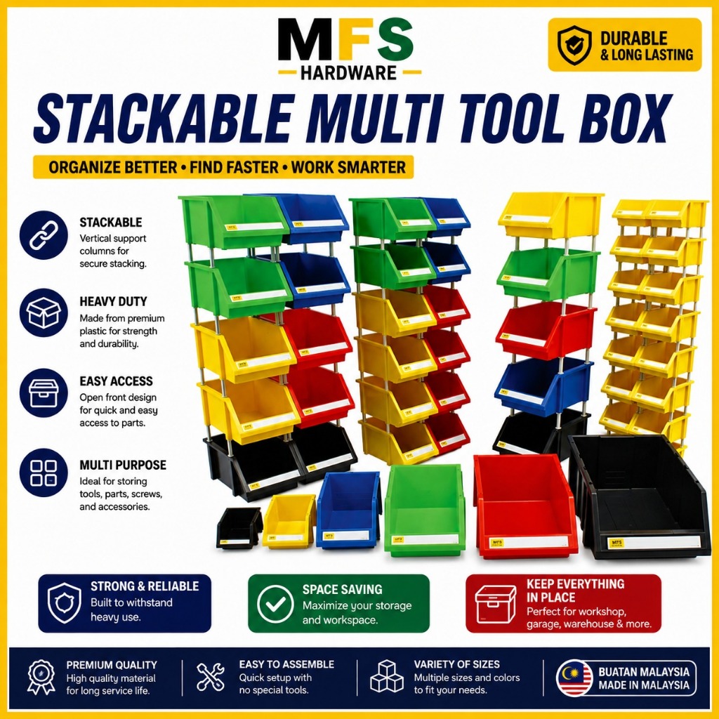 MTB SERIES HEAVY DUTY Stackable Multi Tools Box Storage Box