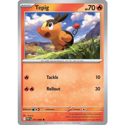 Tepig - 011/086 - White Flare - Pokemon TCG