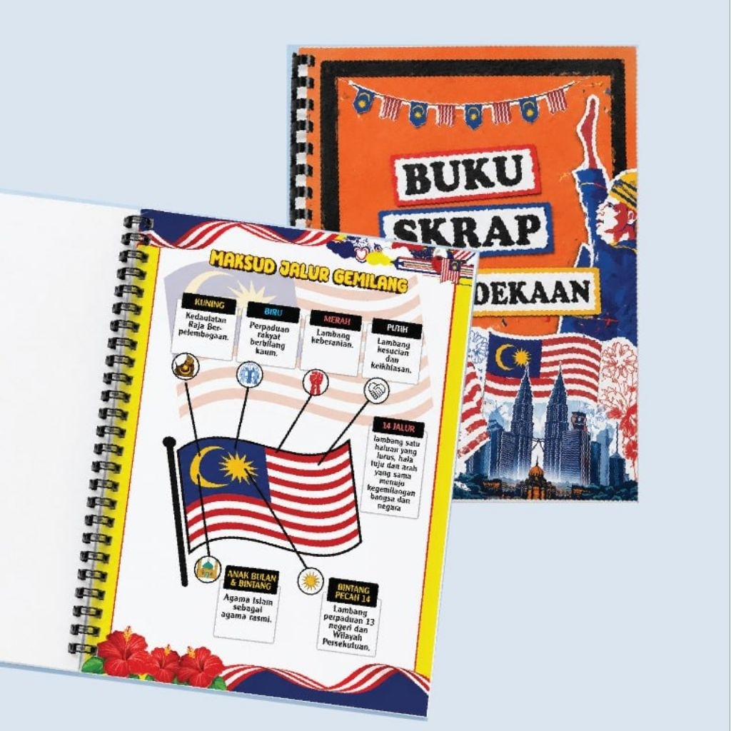 Info สําหรับสมุดขูด Merdeka และ Independence Folio Independence Info Merdeka ตกแต่ง Merdeka