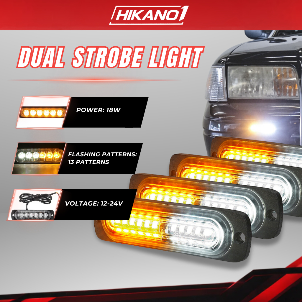 HIKA Dual Strobe Light I อเนกประสงค์ Robust และแสงทนสภาพอากาศ I ไฟรถยนต์