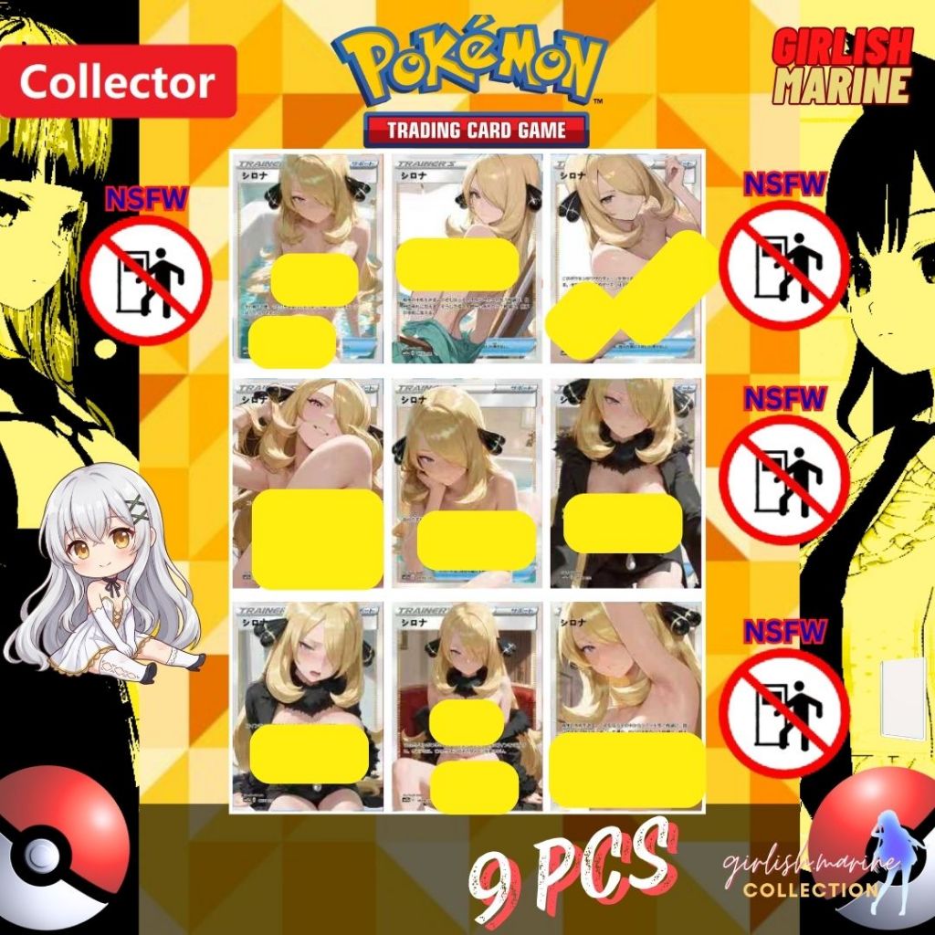 [DIY CARD][POKEMON PTCG] การ์ดอะนิเมะ DIY แบบกําหนดเอง Pokemon trainner Cynthia love Fiperhome-竹的爱-W