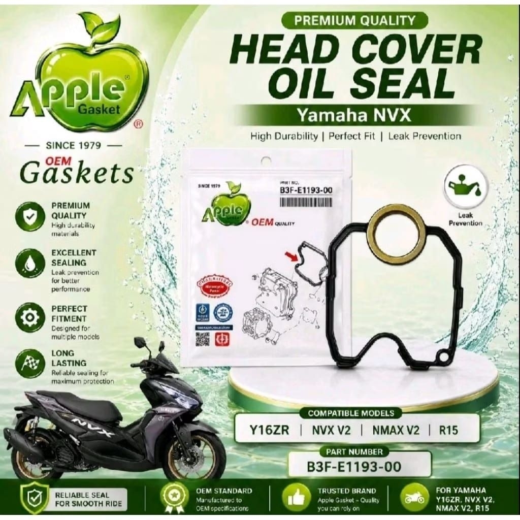 % ปะเก็น Apple Yamaha NVX NVX v2 Y15 R15 ฝาครอบหัวซีลน้ํามัน โอริง B3F-E1193-00/BB8-E1193-00