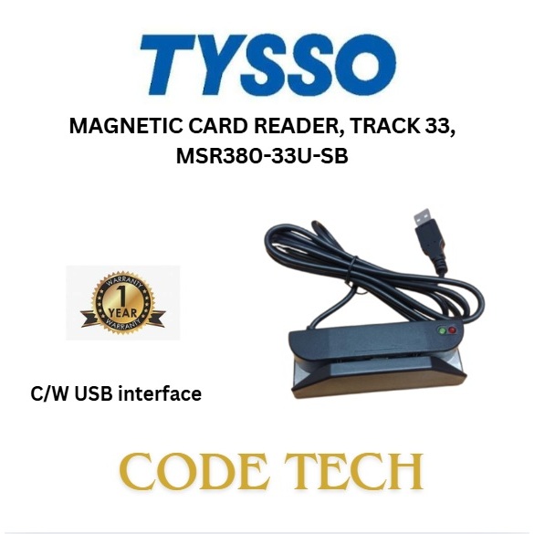 Tysso Magnetic Card Reader ติดตาม 33 MSR380-33U-SB