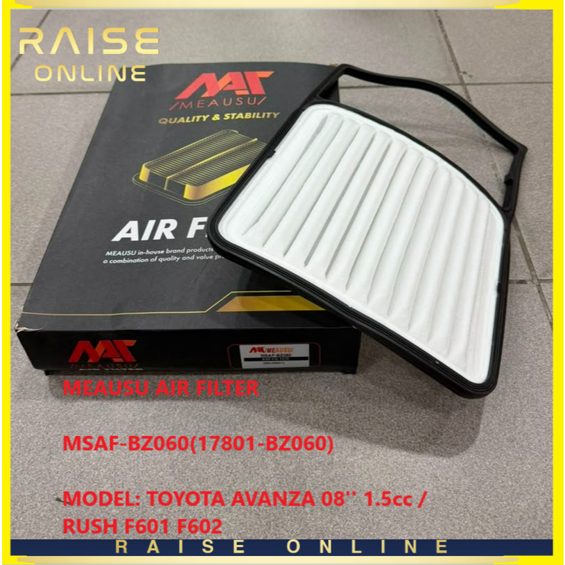 MEAUSU AIR FILTER MSAF-BZ060(17801-BZ060) รุ่น: TOYOTA AVANZA 08 1.5cc / RUSH F601 F602