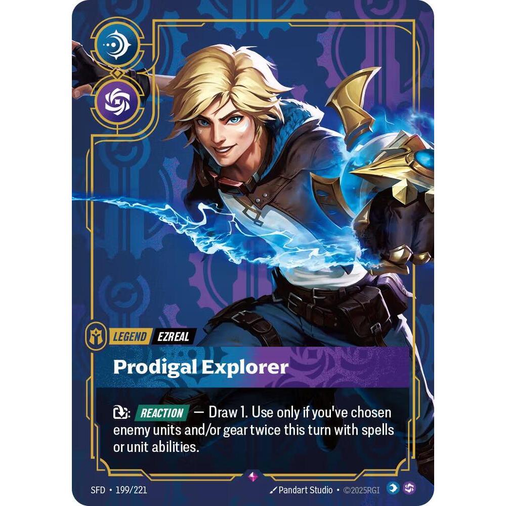 💥 Riftbound TCG | Ezreal, Prodigal Explorer | SFD 199/221 การ์ดเดี่ยว SFD
