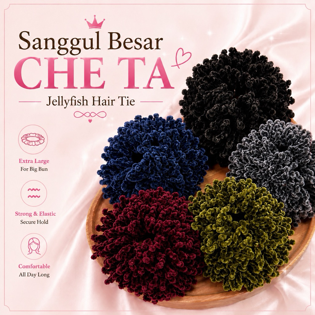 JUNE 9 Che Ta Extra Big Rubber Hair Bun 20ซม