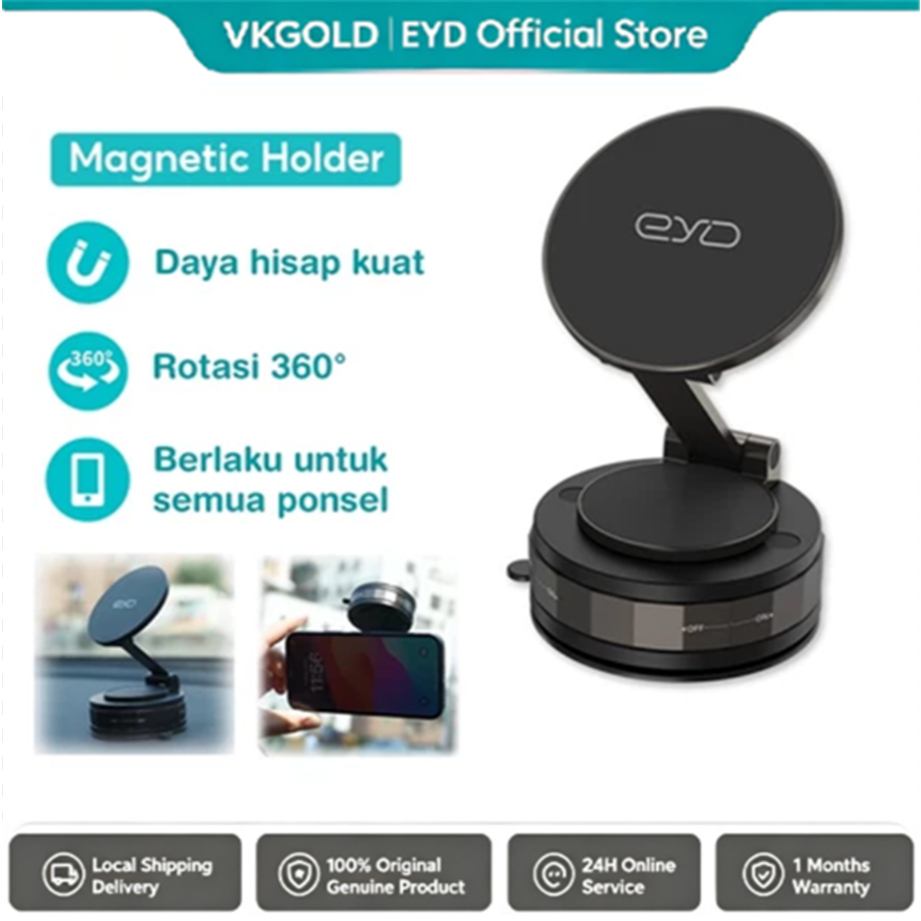 EYD VP05 ที่วางโทรศัพท์แม่เหล็กติดผนัง 360 หมุนถ้วยดูดสูญญากาศแบบปรับได้ประเภท Universal รถ/เดสก์ท็อ