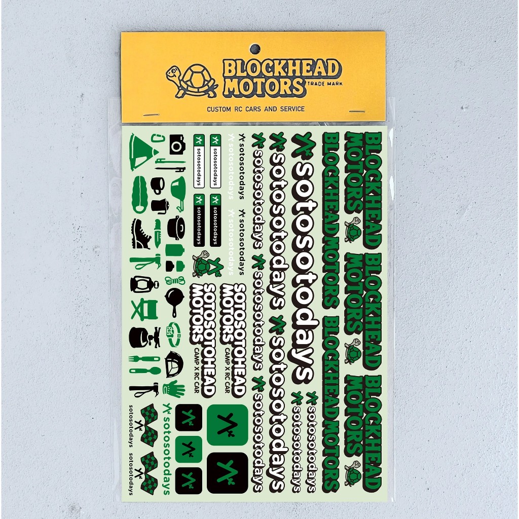 BLOCKHEAD MOTORS sotosotodays X BLOCKHEAD MOTORS แผ่นสติ๊กเกอร์หลักประกัน