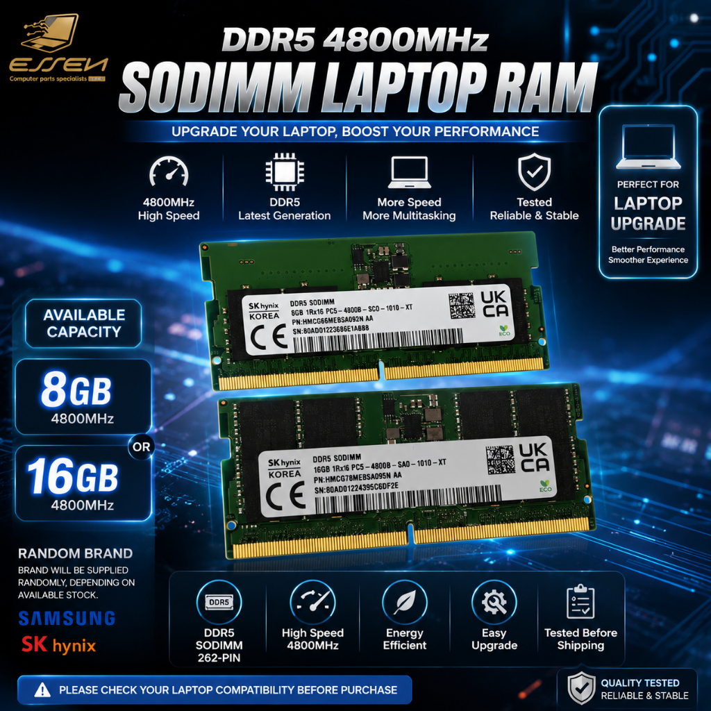 RANDOM BRAND USED DDR5 8GB / 16GB 4800MHz SODIMM LAPTOP RAM