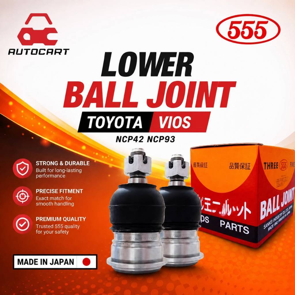 555 100% JAPAN BALL JOINT สําหรับ TOYOTA VIOS NCP42 / NCP93 /NCP150 ( 03~14) 1PAIR SB-3602