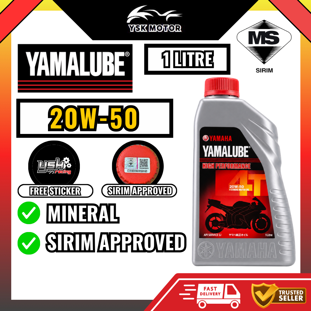 20W50 YAMALUBE 20W-50 MINYAK ENJIN YAMAHA 1 ลิตร YAMAHA ENJIN OIL MINERAL MOTORSIKAL