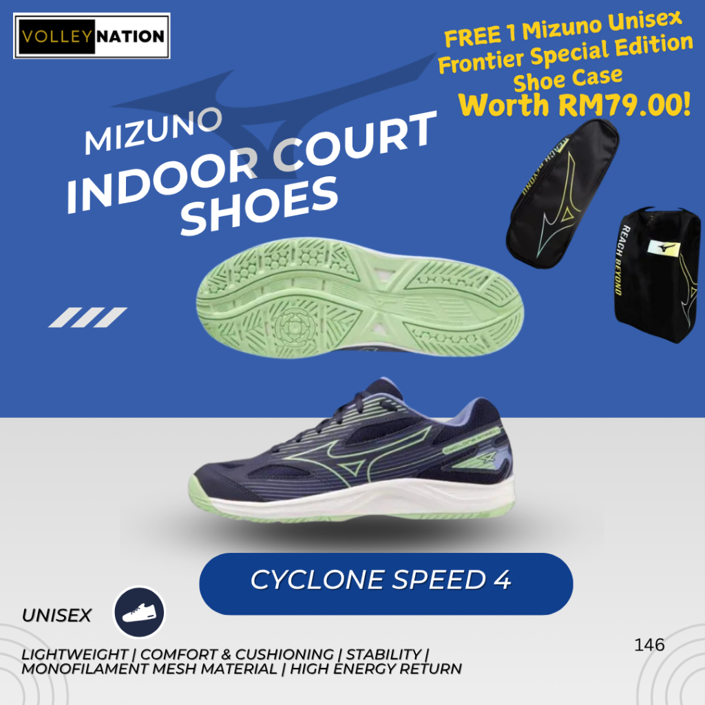 Mizuno Cyclone Speed 4 Evening Blue / Techno Green / Iolite