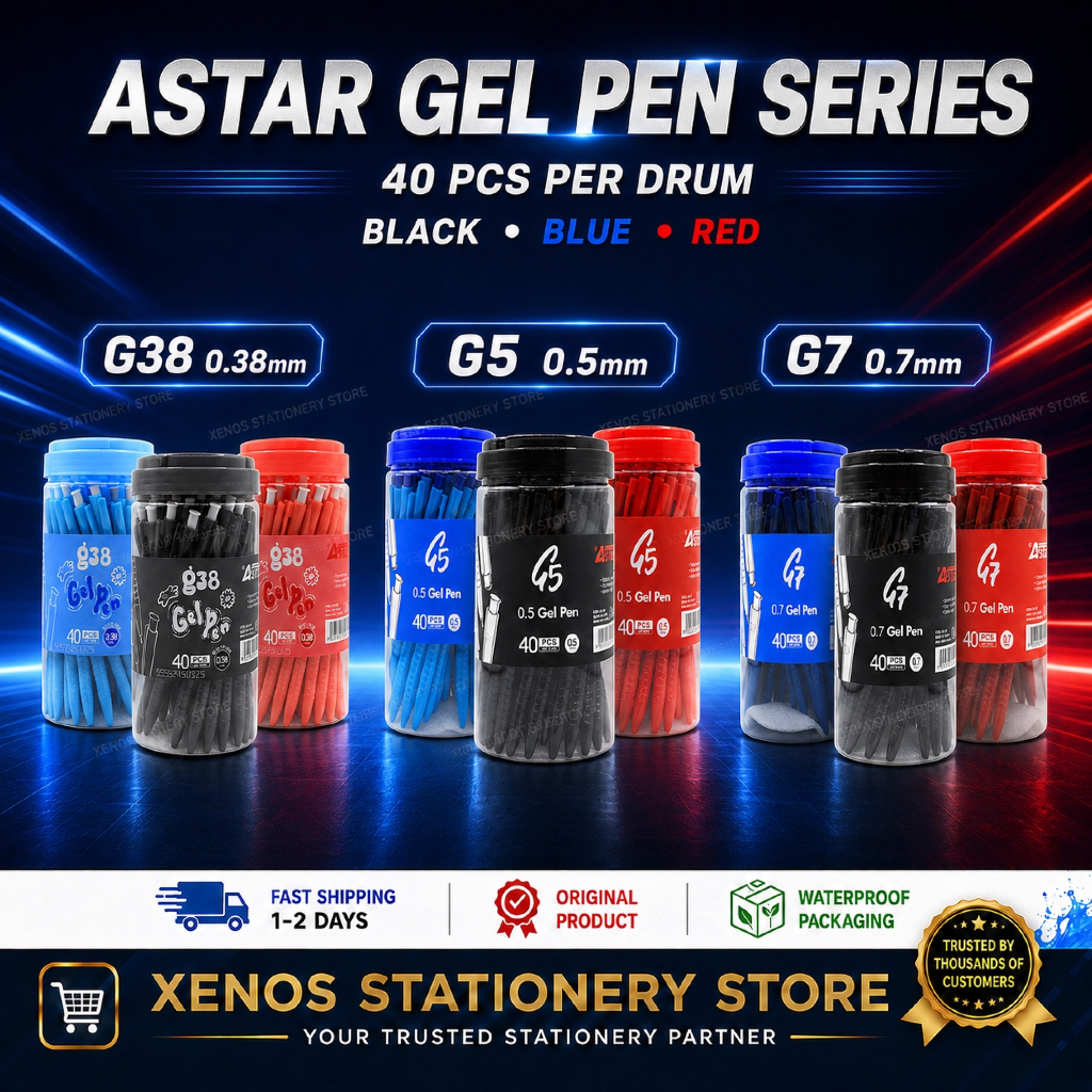 ASTAR GEL PEN / ASTAR G38 G5 G7 GEL PEN ( 40PCS PER DRUM ) ( 0.38MM / 0.5MM / 0.7MM )