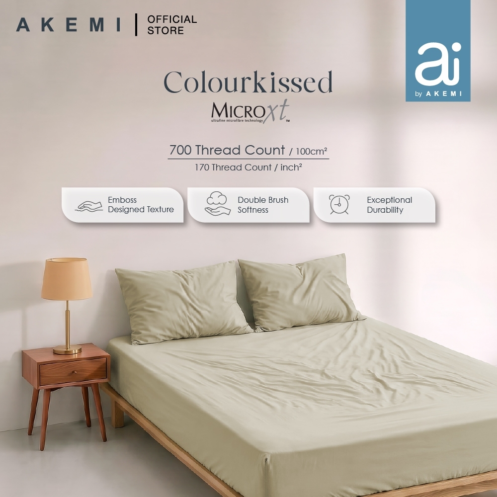 Ai by AKEMI Colourkissed Collection ชุดผ้าปูที่นอน MicroXT 700TC 100% (Queen)