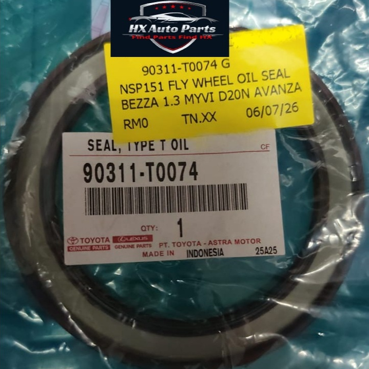 TOYOTA FLYWHEEL ซีลน้ํามัน [90311-T0074] ~ AVANZA F653 F654 / MYVI GEN3 / BEZZA 1.3 / VIOS NSP151 & 