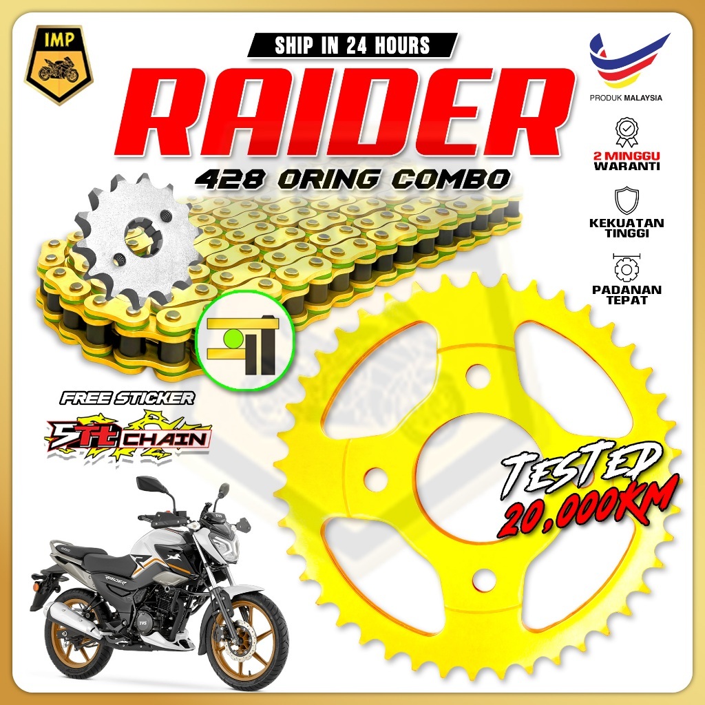 RAIDER R150 SATRIA FU150 FI SUZUKI 428 STT ORING XRING CHAIN RANTAI + SPOKET SPROCKET MDH STT
