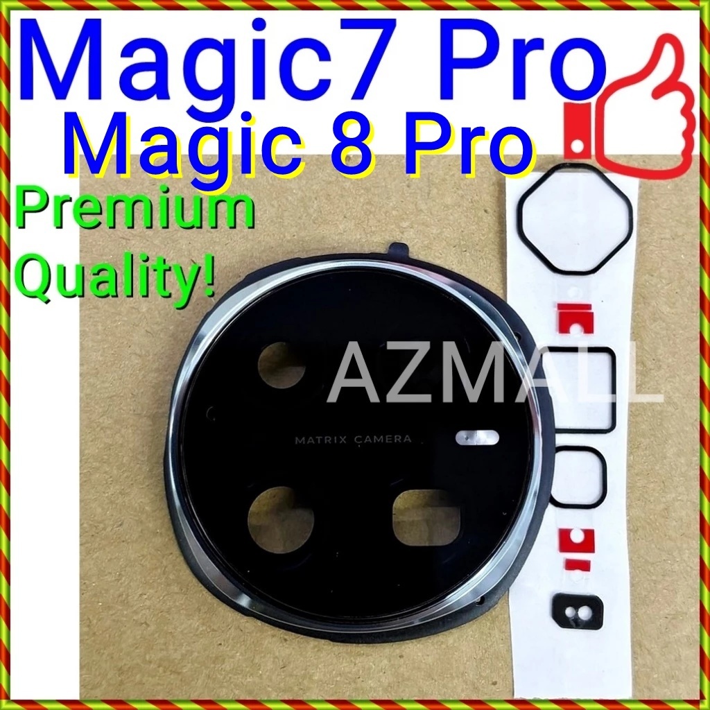 (เปลี่ยนกระจกแตก) ใหม่ฝาครอบเลนส์กล้องหลังกรอบ Honor Magic7 Pro / Magic 7 / 8 Pro / PTP-N49