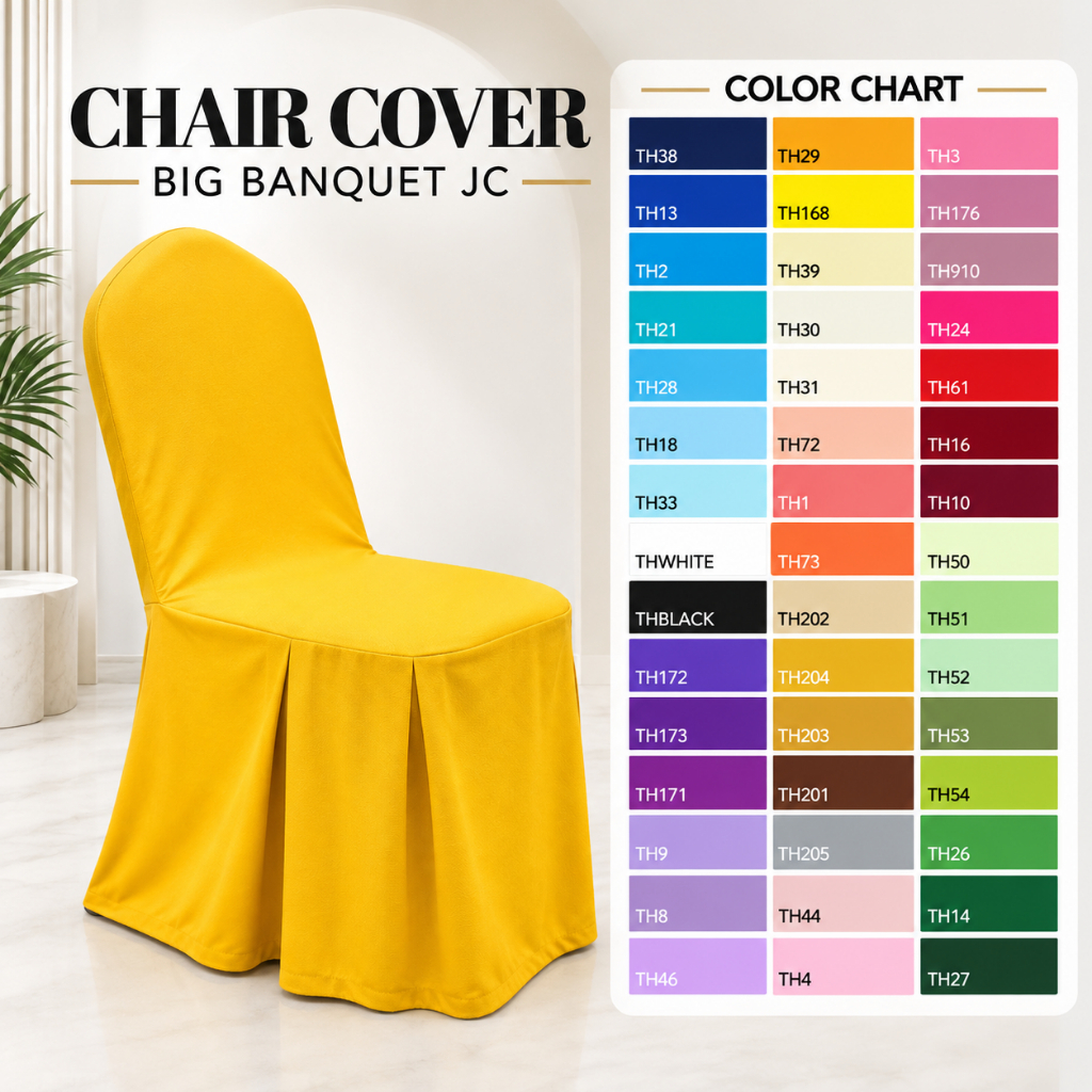 (PG2) BIG BANQUET CHAIR COVER & SARUNG KERUSI BANQUET JC, BANQUET CROWN DAN DIAMOND HEAD X1KEPING