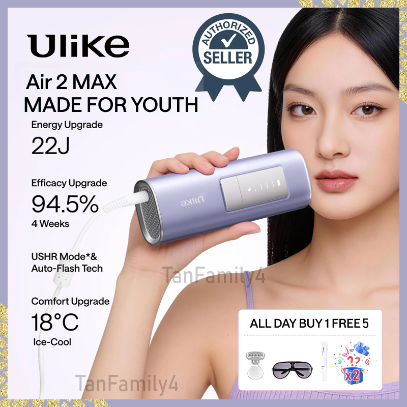 Ulike Air2 MAX IPL อุปกรณ์กําจัดขน (สีม่วง) ระบายความร้อนด้วยน้ําแข็งที่บ้าน Air 2 Max