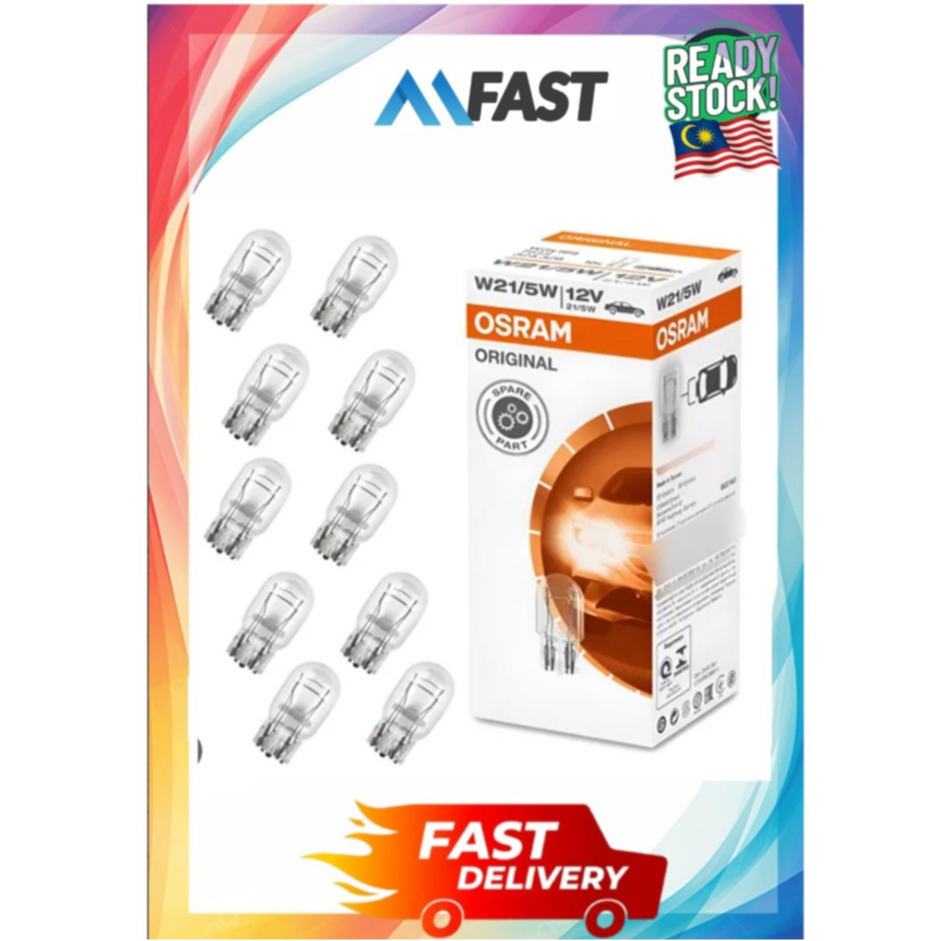 OSRAM 7505 T20 W21W 1 รถขาเบรค 10 ชิ้น