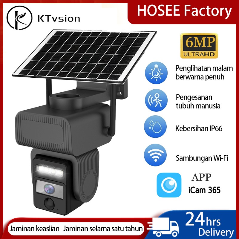 ICam365 กล้องวงจรปิด WIFI กล้องวงจรปิดไร้สาย Full Resolution HD 8MP Solar Cell IP Camera รับประกันหน