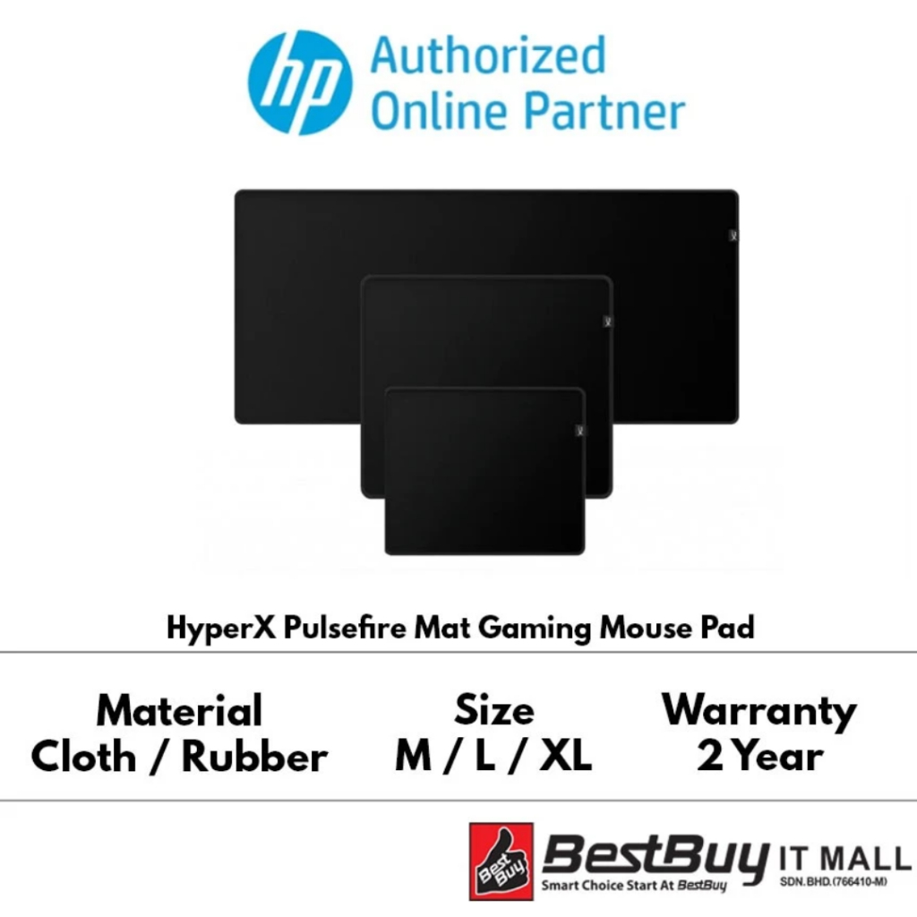 HyperX Pulsefire Mat - แผ่นรองเมาส์สําหรับเล่นเกม - ผ้า (XL/L/ M) - 4Z7X3AA / 4Z7X4AA / 4Z7X5AA